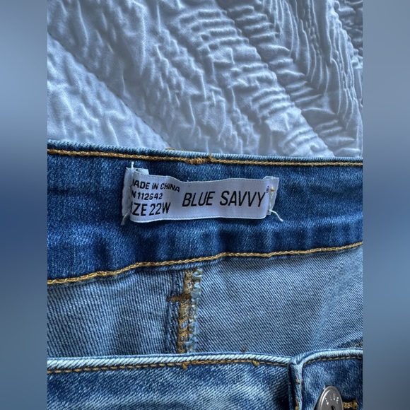 Blue Savy Denim Shorts Jeans Cotton Summer Size 22W NWT - Picture 5 of 6